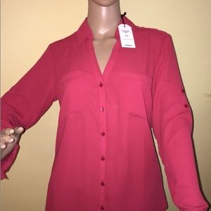 LONG SLEEVE BLOUSE NWT SIZE MEDIUM SLIM